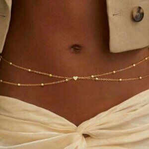 NWT, Elegant Gold Waist Chain Body Jewelry
